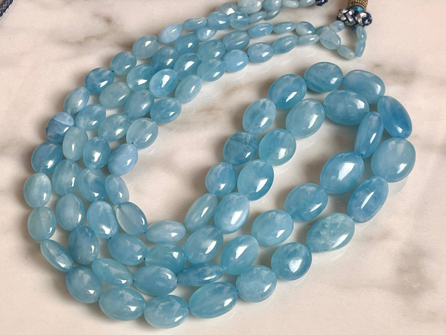 Aquamarine Smooth Oval Shape beads