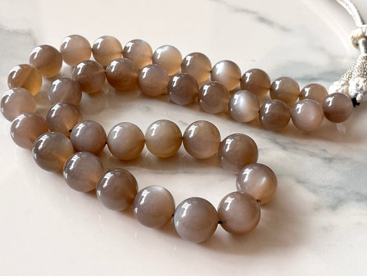 Grey Moonstone smooth Spherical shape beads