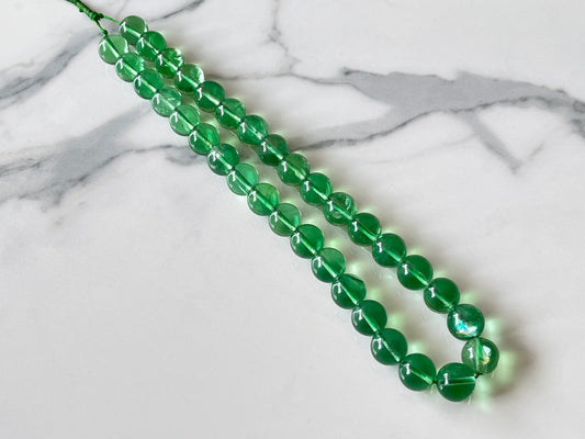 Natural Green Fluorite Smooth Spherical Shape Beads
