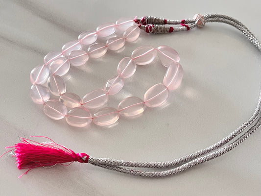 Natural Rose Quartz Gemstone Smooth Tumble Shape Beads