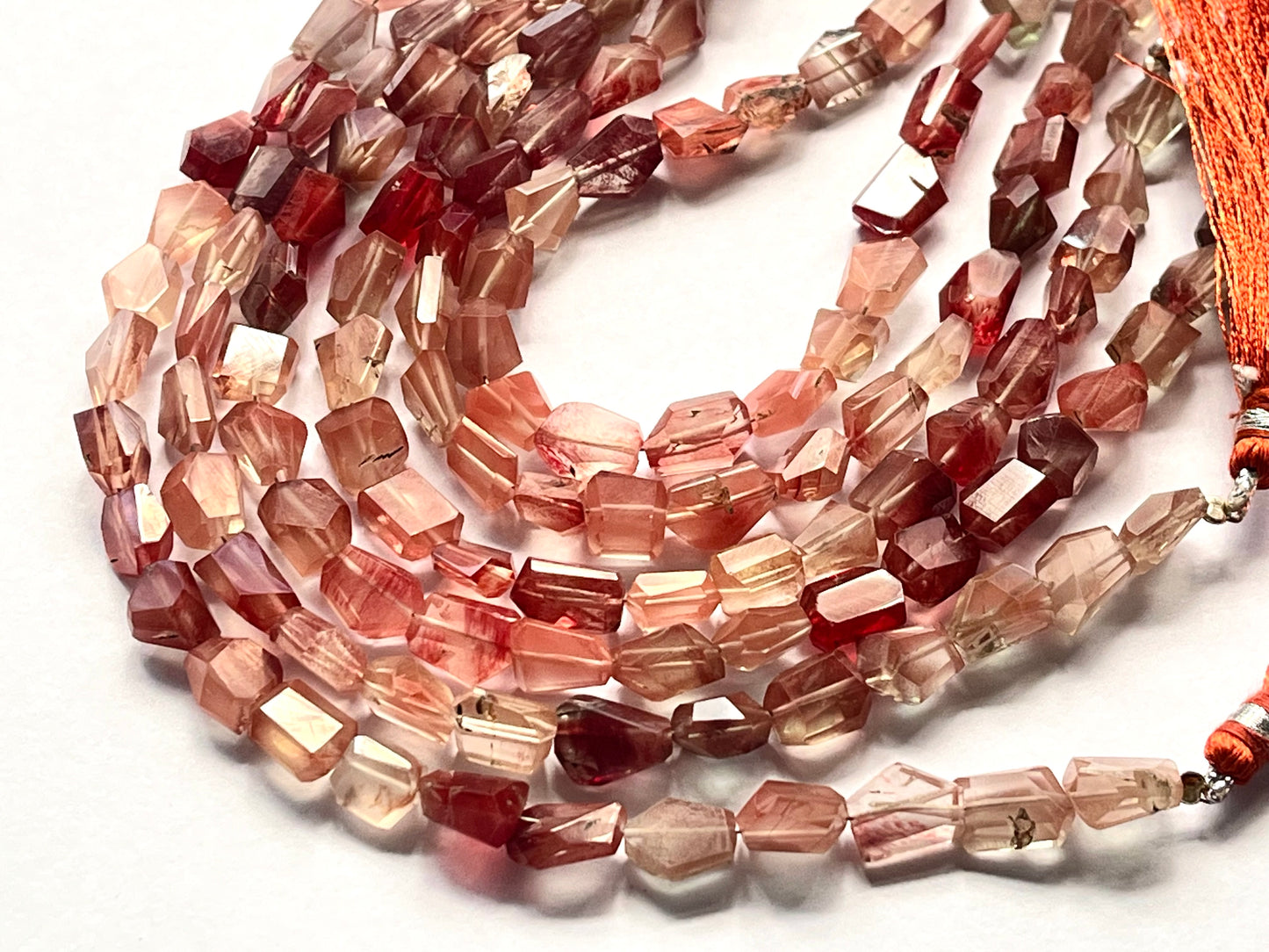 Natural Andesine Uneven Shape Faceted Tumble beads