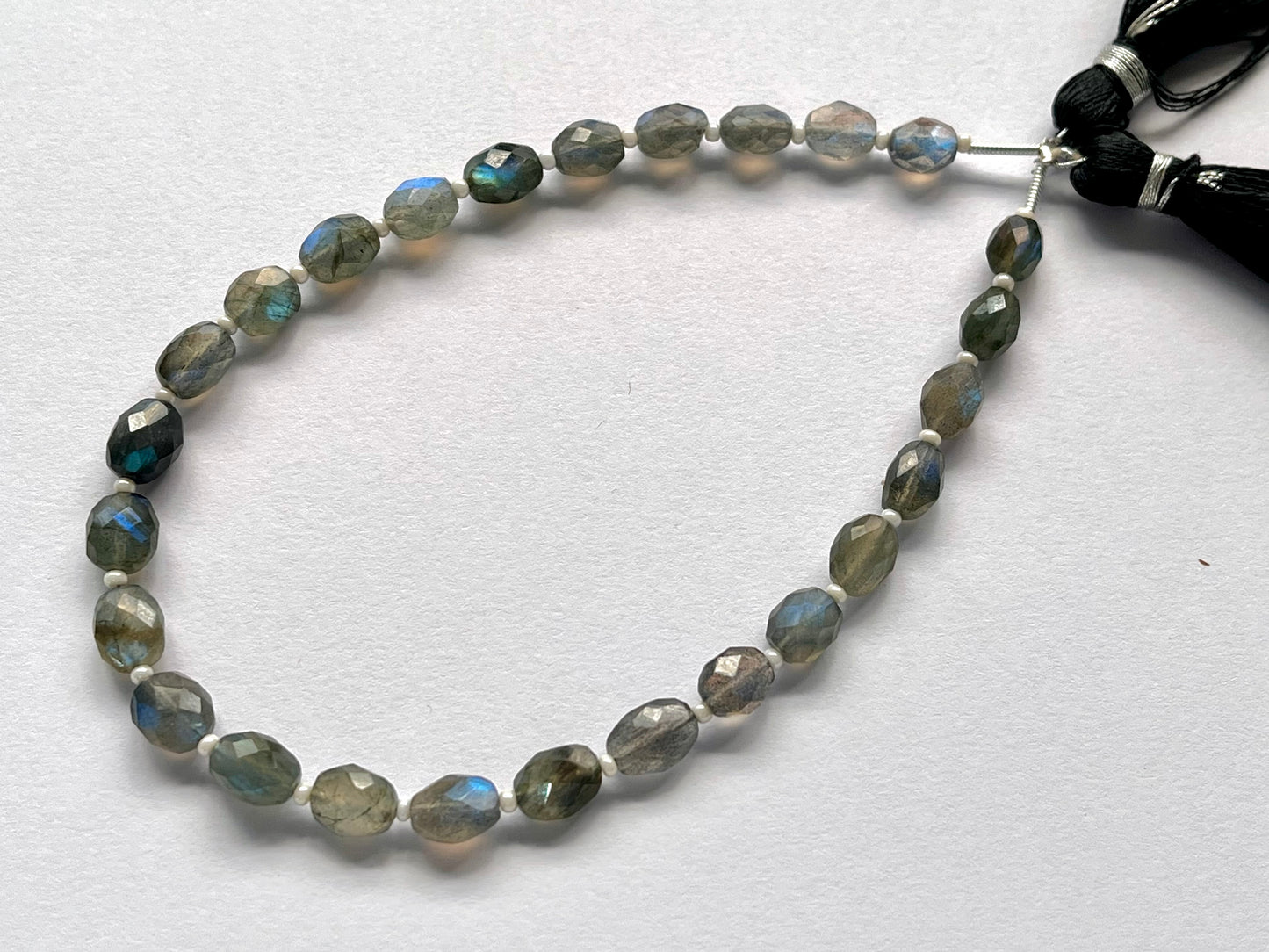 Natural Labradorite Oval Shape faceted beads