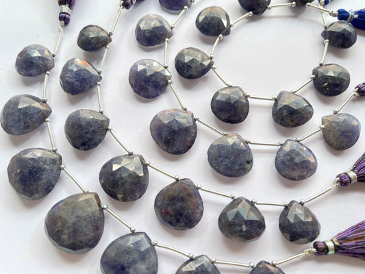 Iolite Heart shape briolette beads