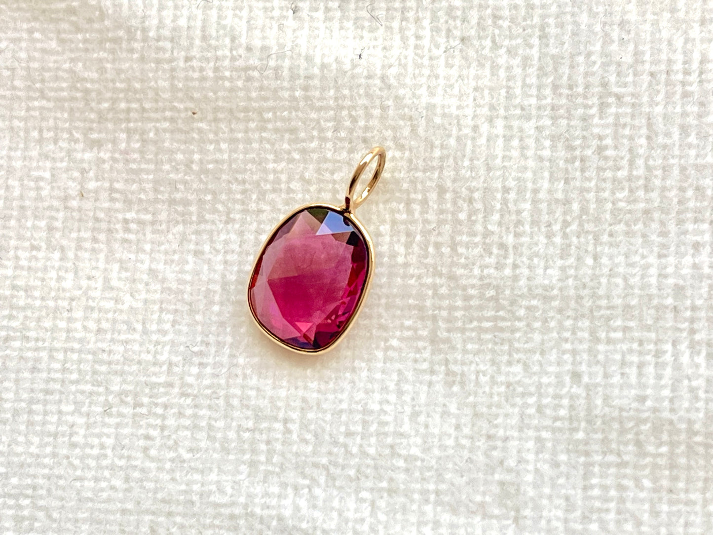 Solid 18k Pendant Gemstone charm