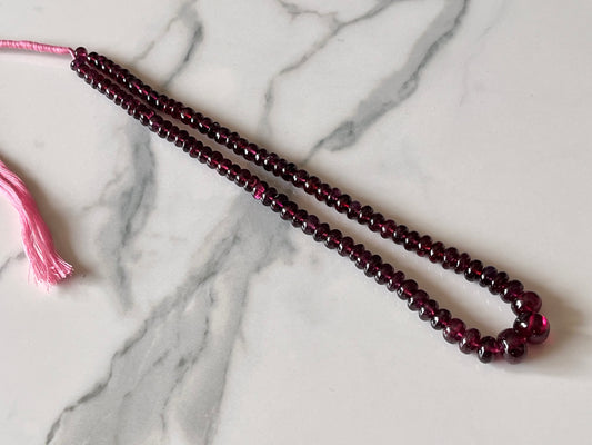 Rhodolite Garnet Smooth Rondelle Shape Beads