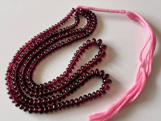 Rhodolite Garnet Smooth Rondelle Shape Beads