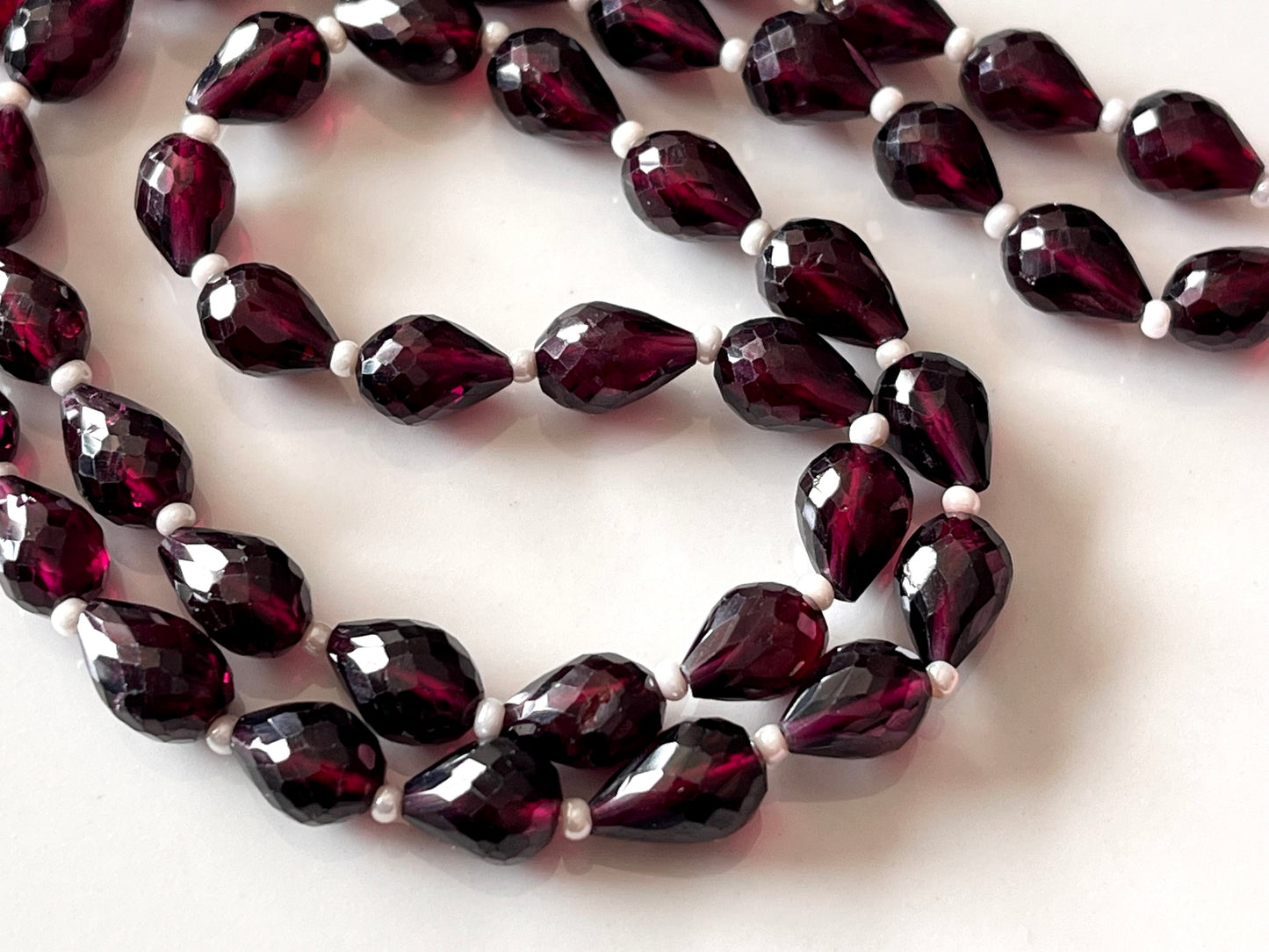 Rhodolite Garnet Faceted Drops