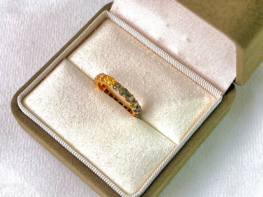 Rainbow Sapphire Gemstone Colourful Eternity Ring
