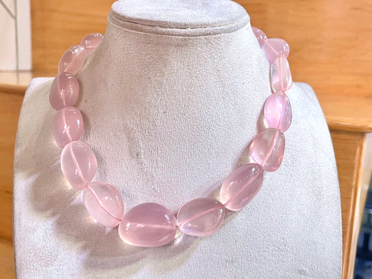 Madagascar Rose Quartz Tumble Shape Beads
