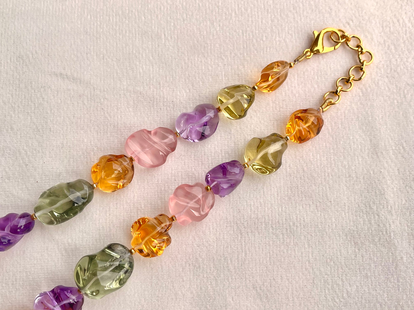 Natural Mix Gemstone Smooth Polished Tumbles Necklace