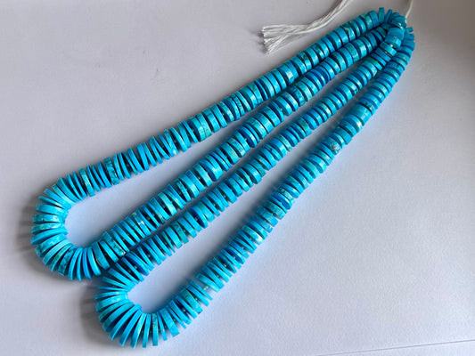 Blue Turquoise Smooth Heishi Tyre Shape Beads