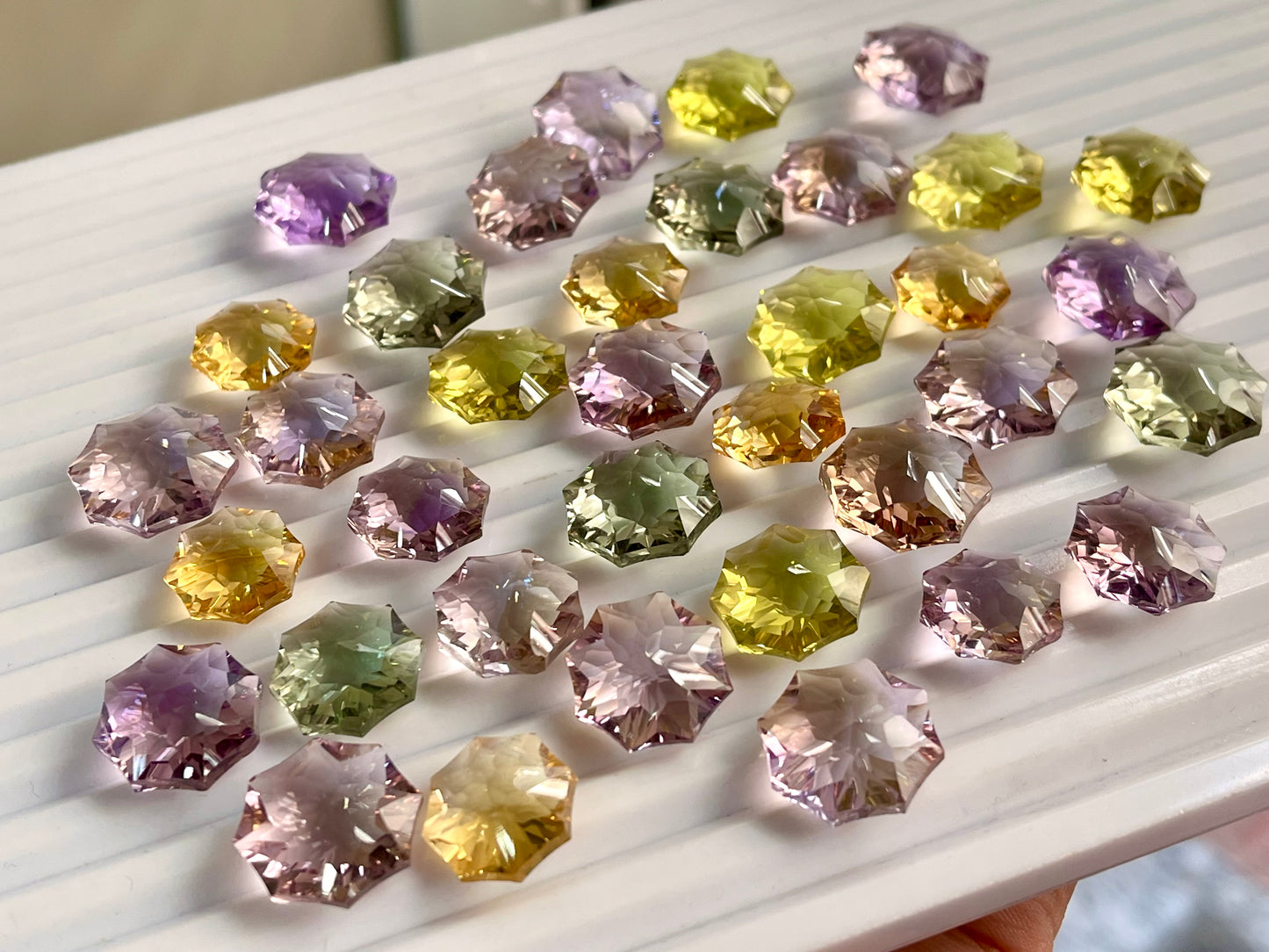 Natural Gemstone Rosette Concave Cut Loose Stone