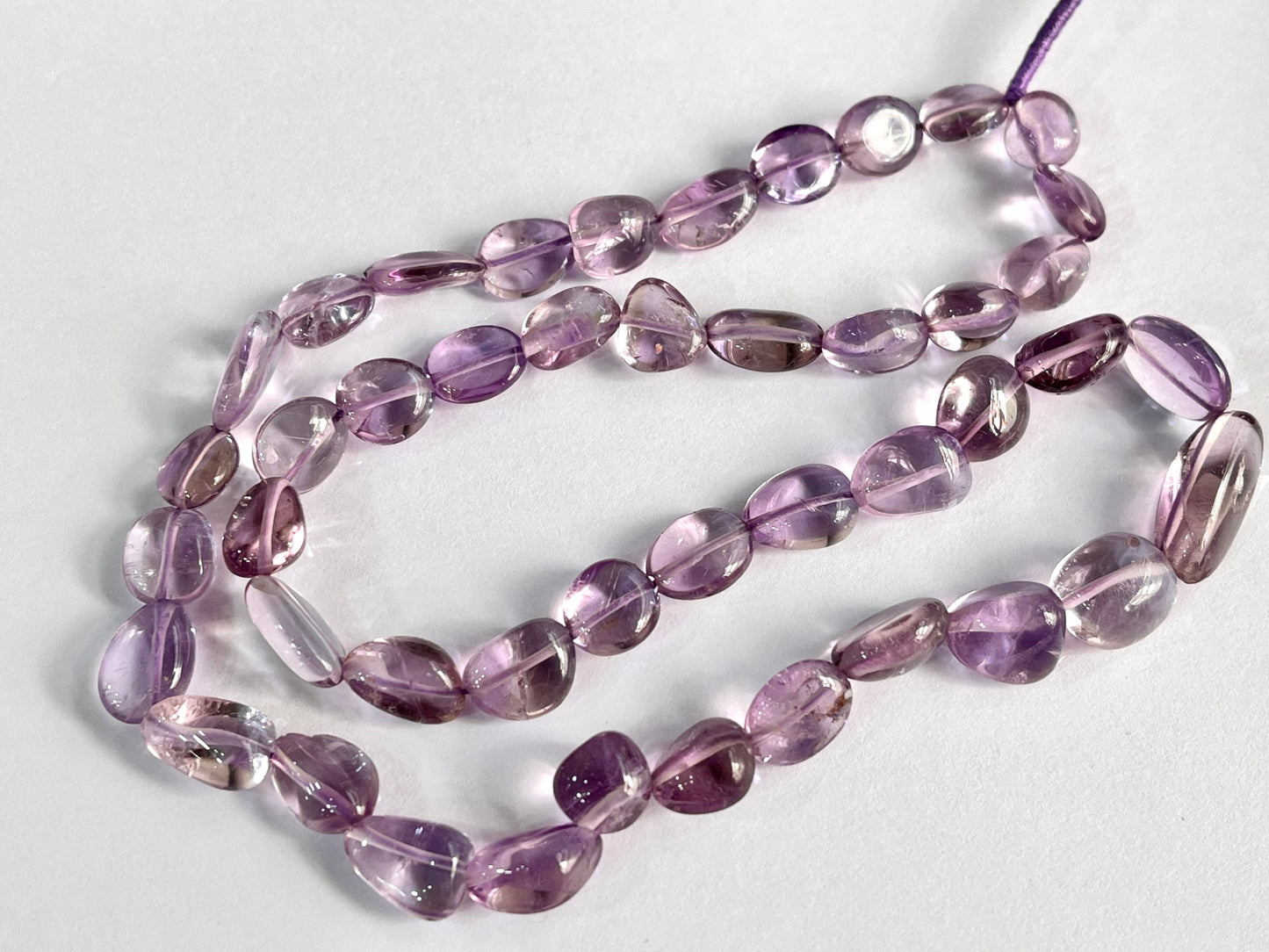 Pink Amethyst Gemstone Smooth Tumble Shape Beads