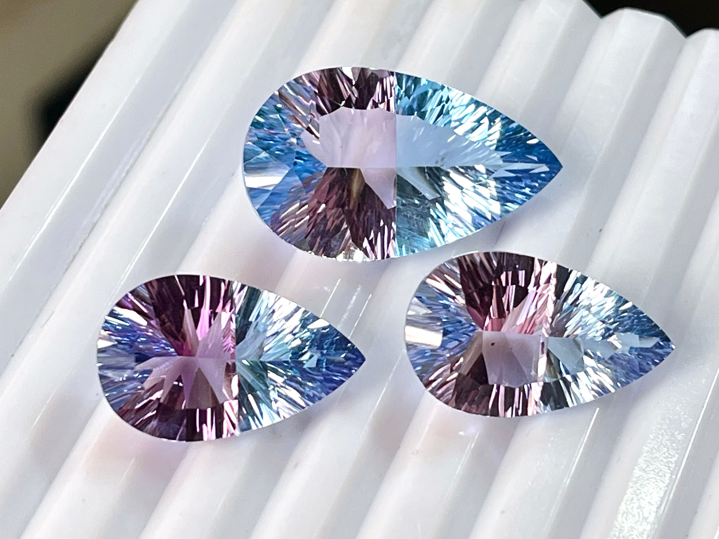 Natural Gemstones Doublet concave cut pair and sets