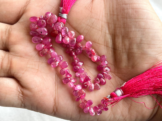 Ruby (Jhonson Mines) smooth pear beads