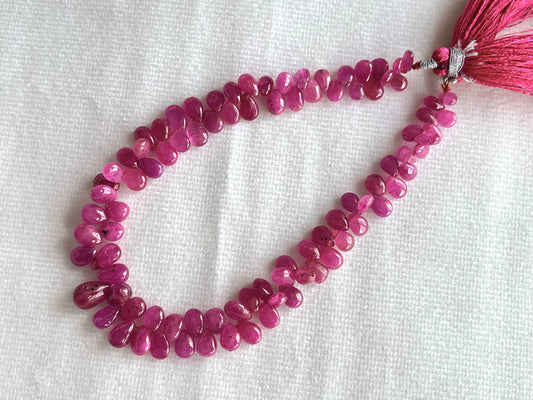 Ruby (Jhonson Mines) smooth pear beads