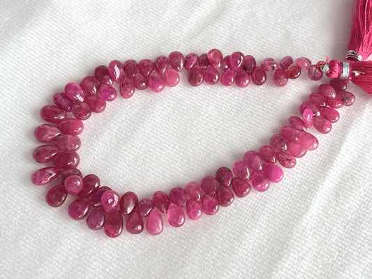 Ruby (Jhonson Mines) smooth pear beads