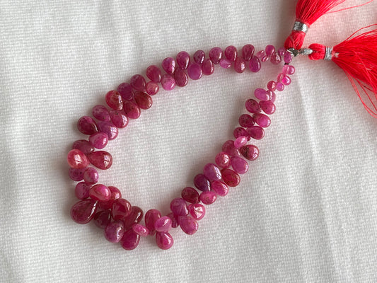 Ruby (Jhonson Mines) smooth pear beads