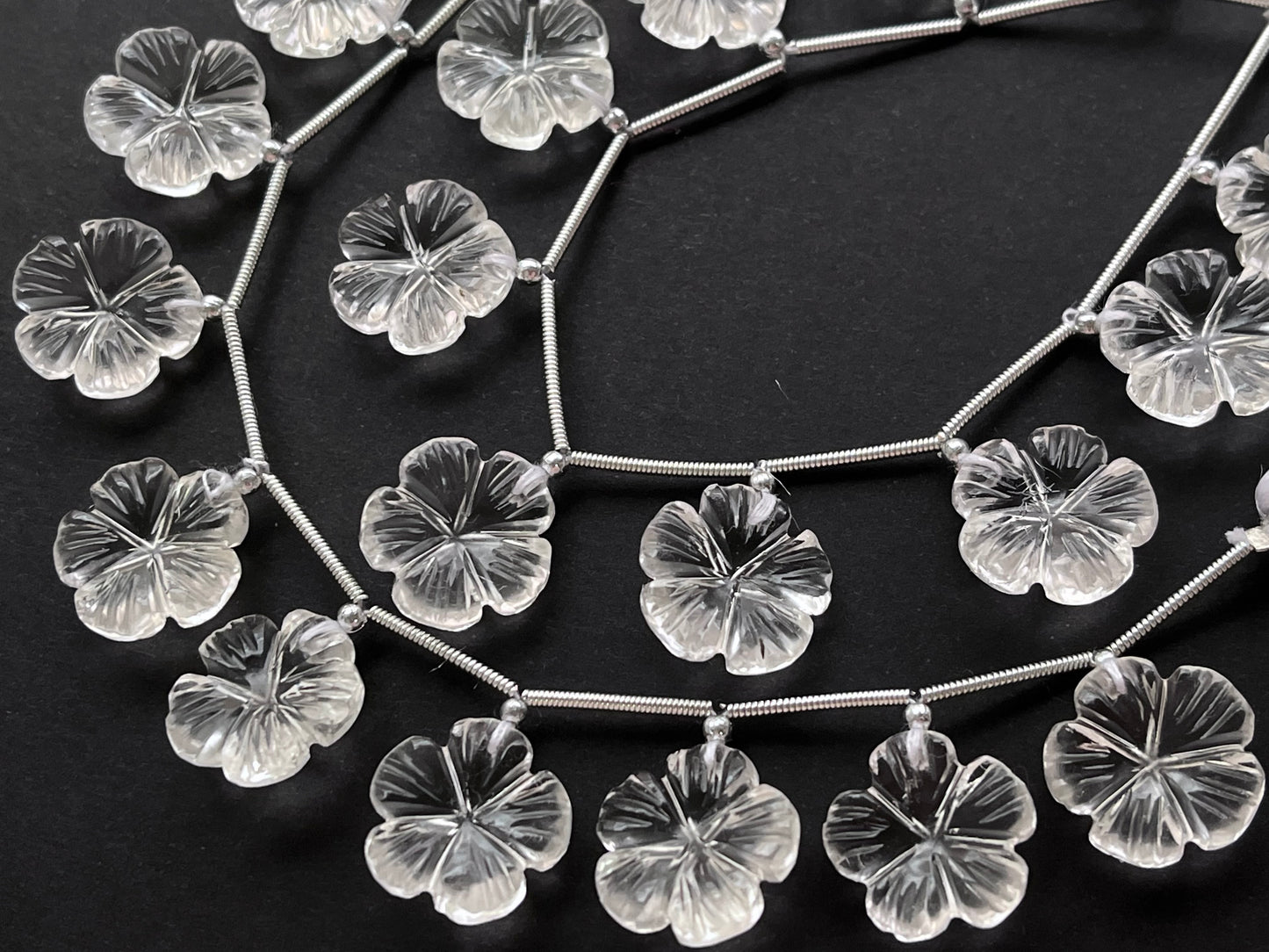 Crystal Flower Carving Beads