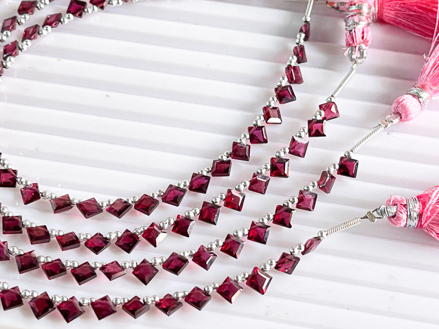 Diamond Shape! Rhodolite Garnet Cut stone Beads