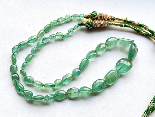 Natural Zambian Emerald Smooth Tumble Shape Beads