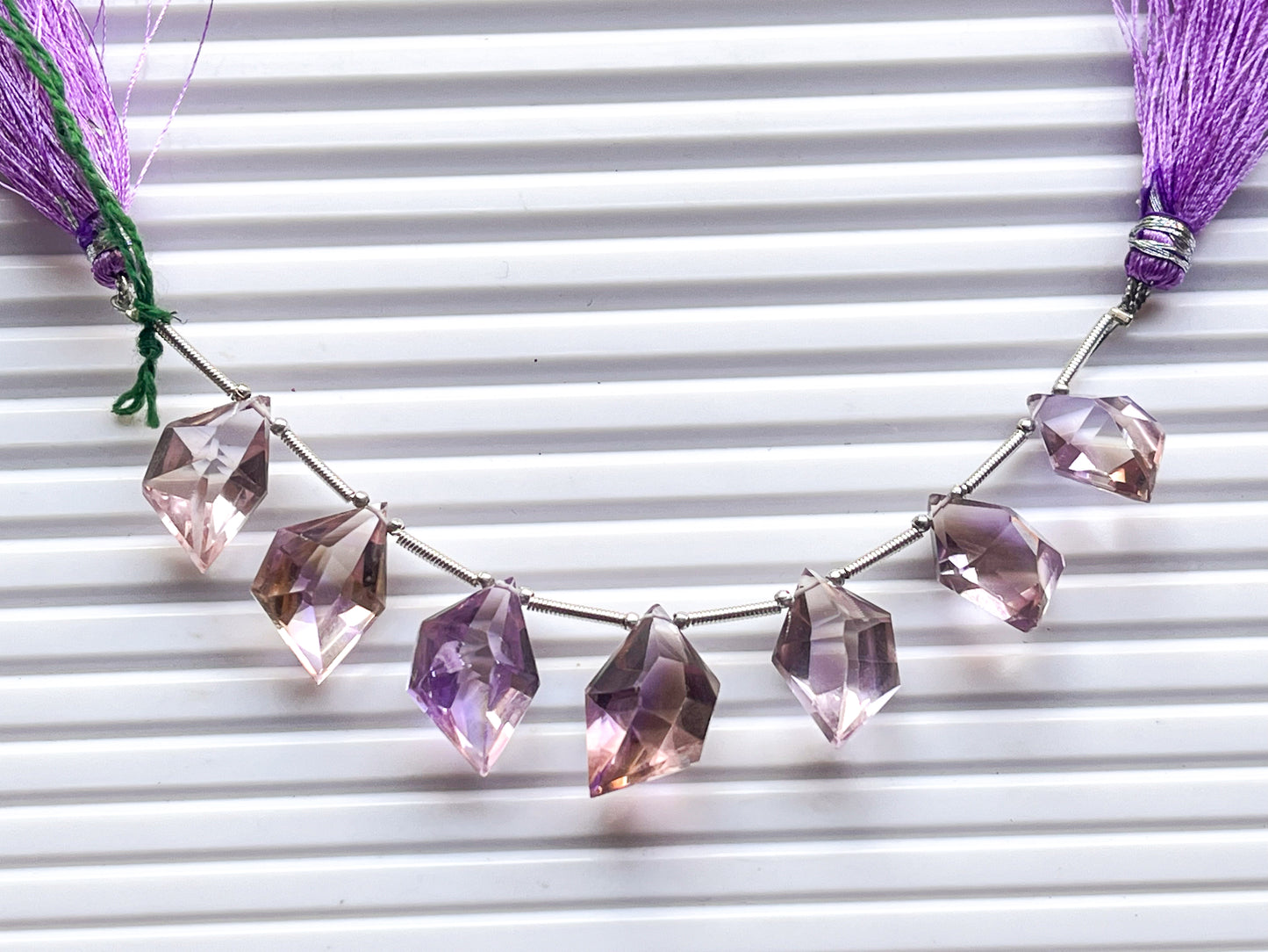 Natural Ametrine Faceted Spindle shape beads