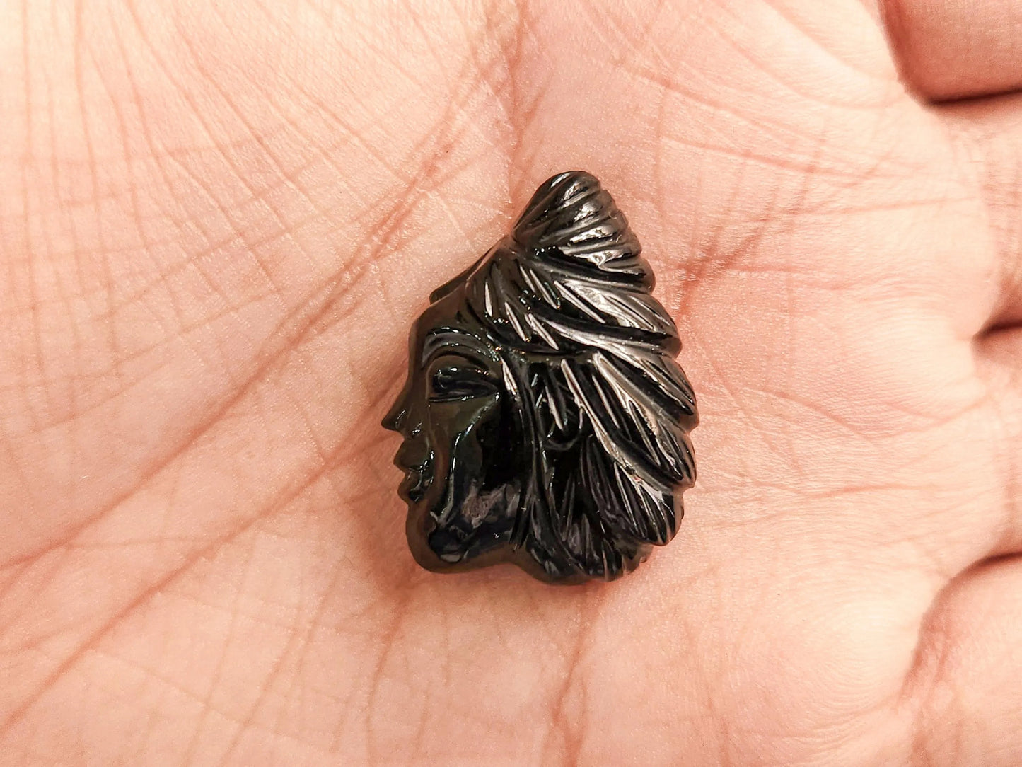 Natural Black Onyx figure carved loose stone