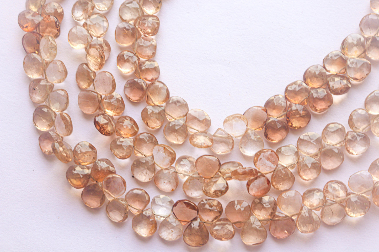 Imperial Topaz Faceted Heart Briolette Beadsforyourjewelry