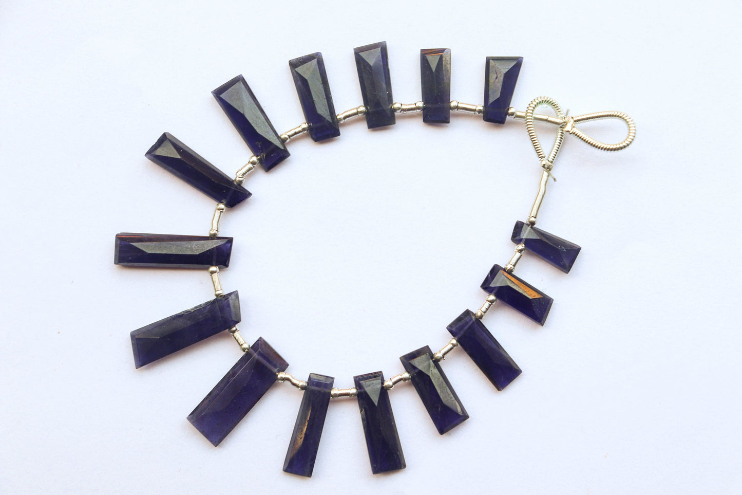 Iolite Faceted Rectangle Shape Drops | 6x9mm to 9x17mm | 13 Pieces | Natural Gemstone Beads for jewelry making | Beadsforyourjewellery Beadsforyourjewelry