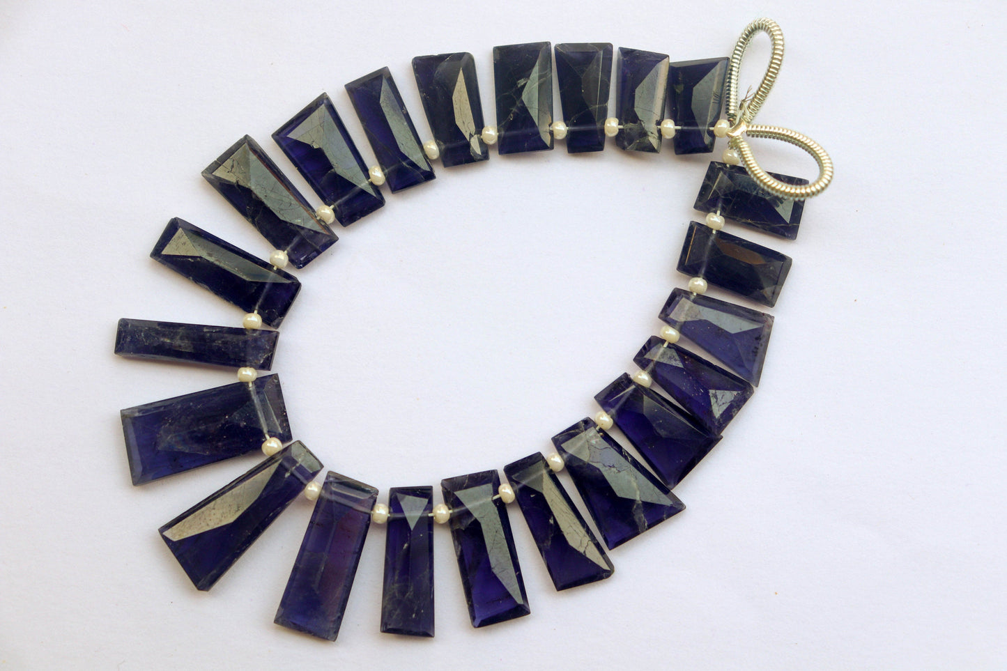 Iolite Faceted Rectangle Shape Drops | 7x10mm to 8x18mm | 22 Pieces | Natural Gemstone Beads for jewelry making | Beadsforyourjewellery Beadsforyourjewelry