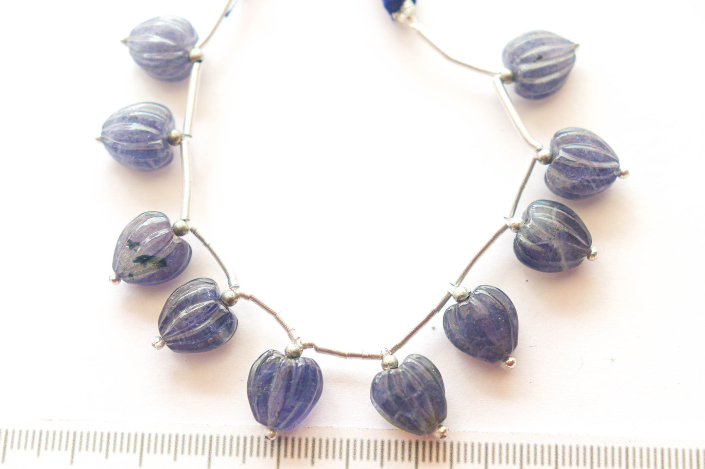 Iolite Heart Shape Carved beads Beadsforyourjewelry