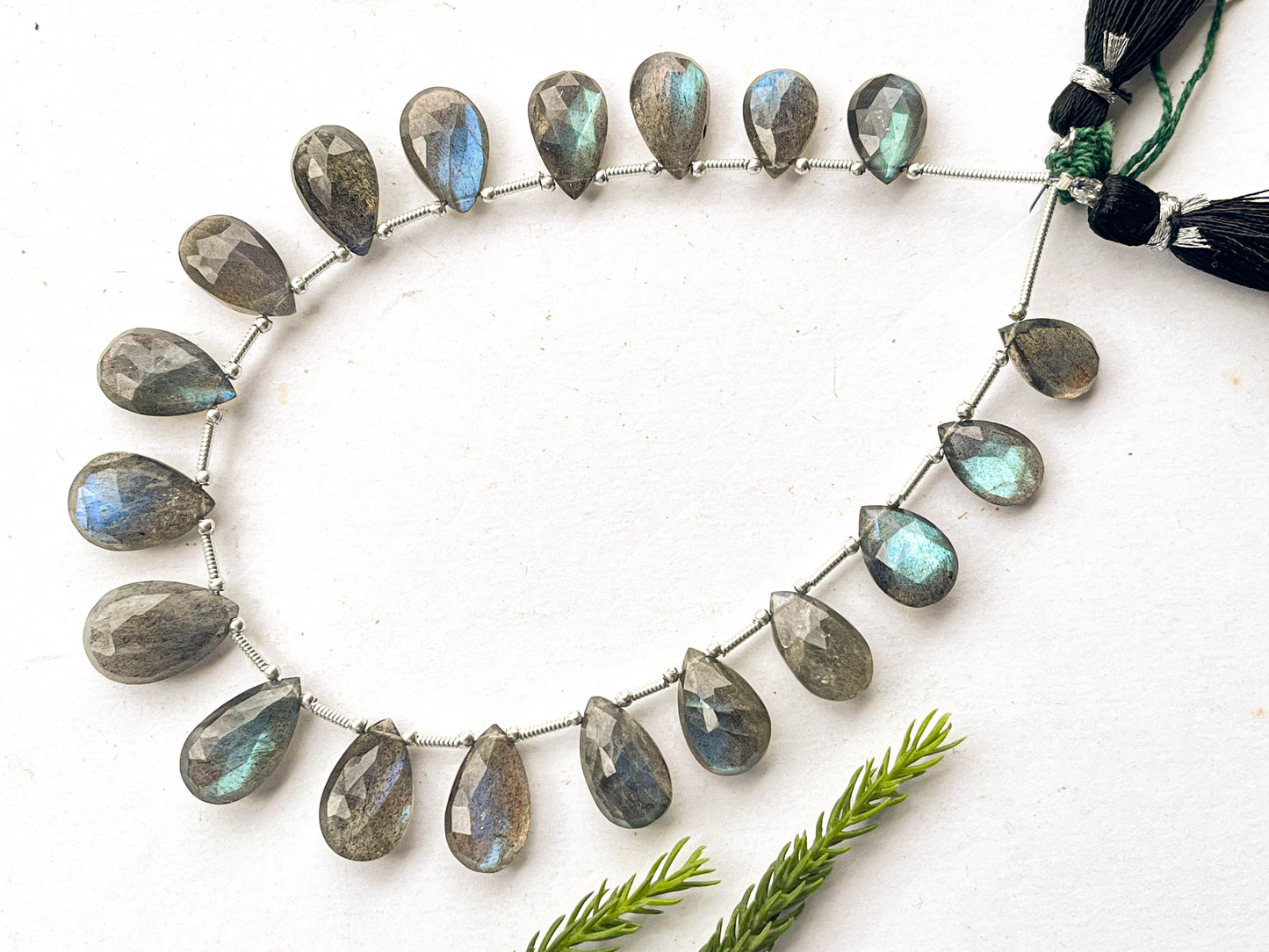 Labradorite Faceted Pear Shape Briolette Beads, 19 Pieces | 8x12mm to 10x16mm Beadsforyourjewelry