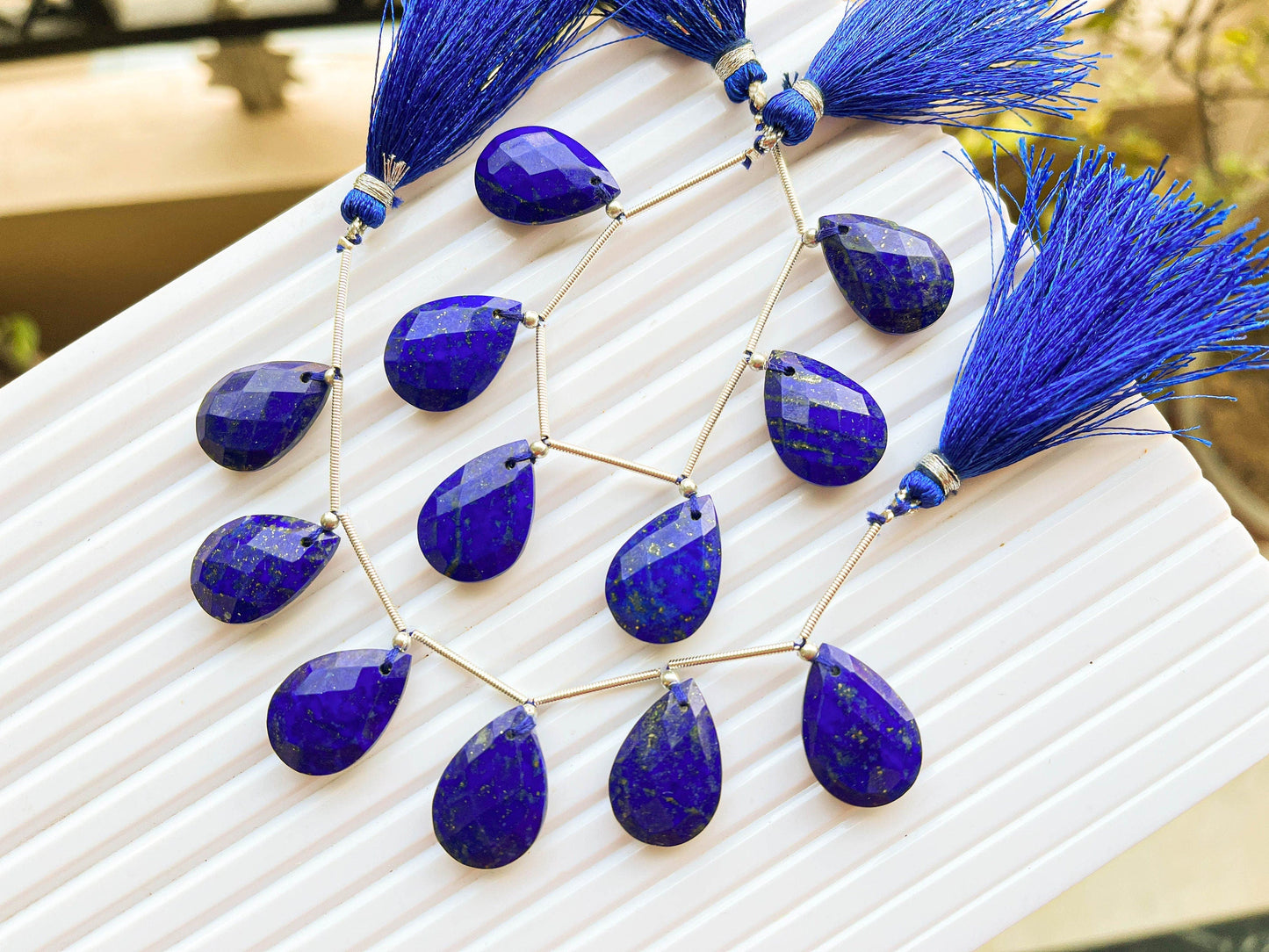 Lapis Lazuli Pear Shape Faceted Briolette Beads Beadsforyourjewelry