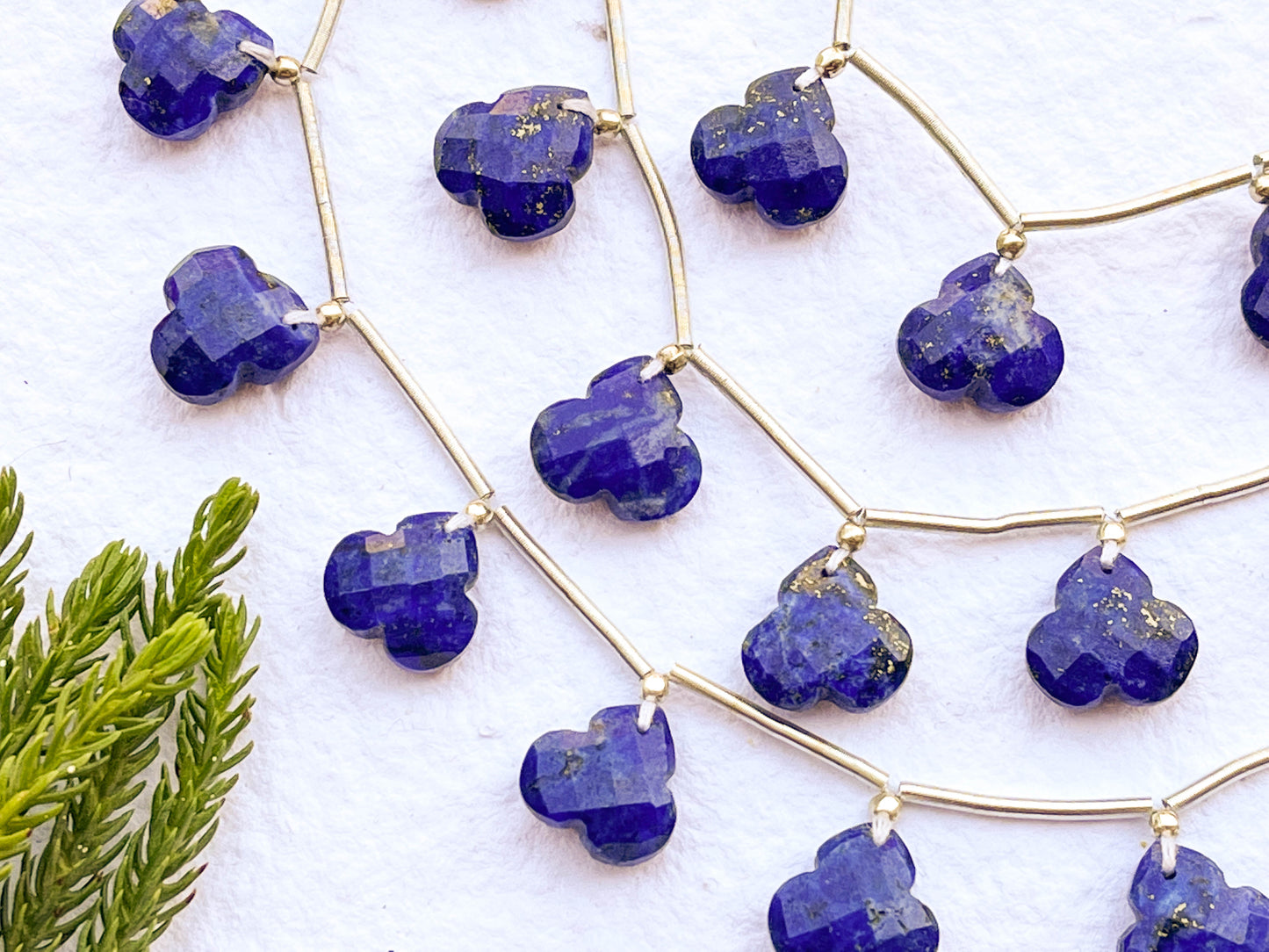 Lapis Lazuli Trio Flower Shape Faceted Beads Beadsforyourjewelry