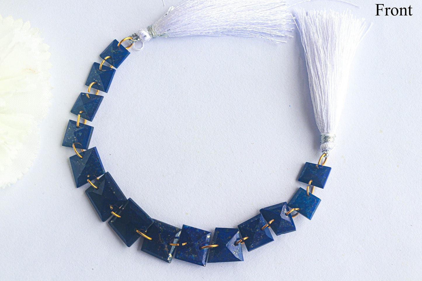 Lapis Lazuli Uneven Shape Faceted Double Drill Bead | 9x10mm to 12x13mm | 14 Pieces | 6 Inch | Natural Gemstone Beads | Beadsforyourjewelry Beadsforyourjewelry