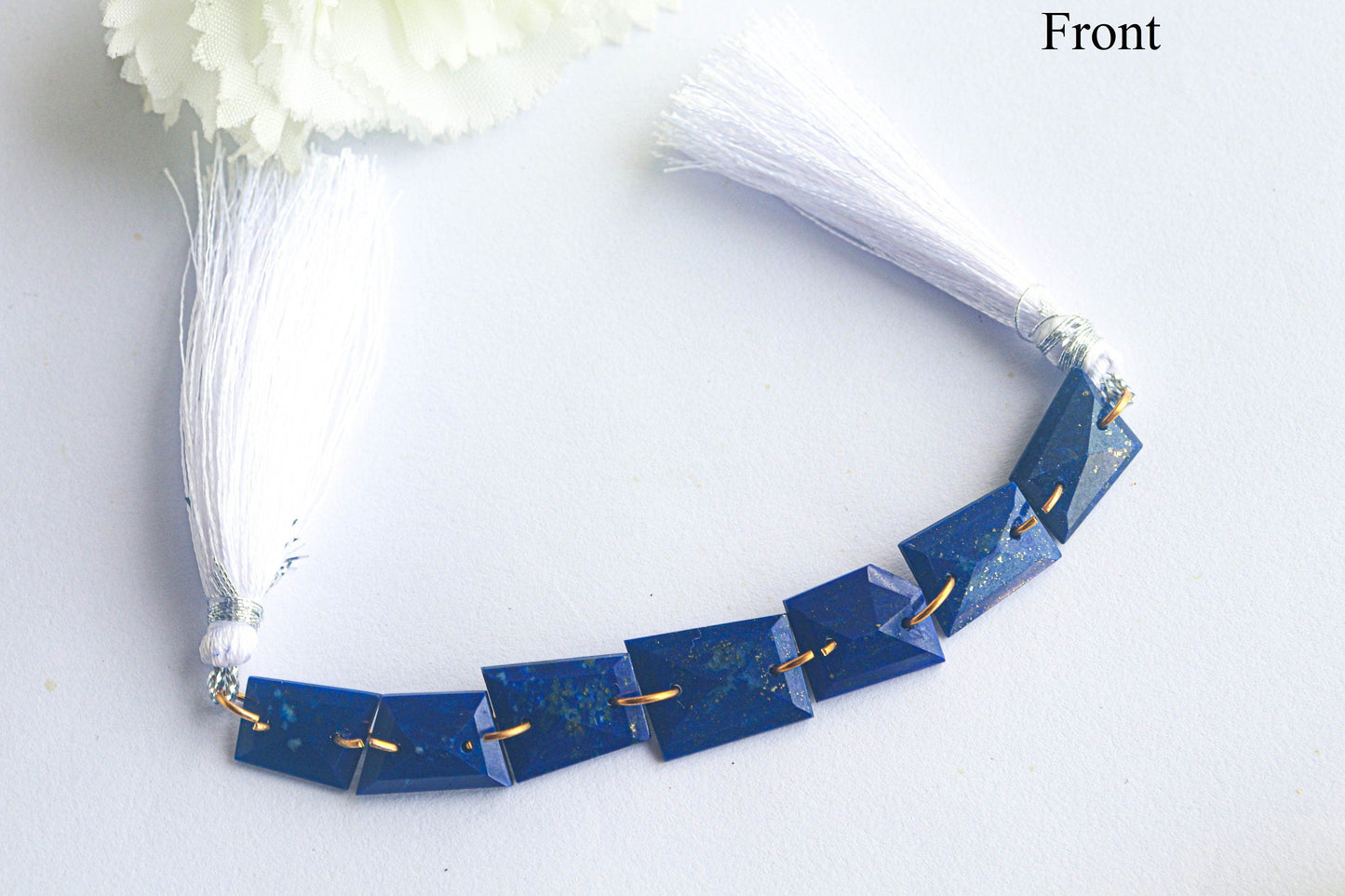 Lapis Lazuli Uneven Shape Faceted Double Drill Bead | 9x12mm to 12x15mm | 7 Pieces | 4 Inch | Natural Gemstone Beads | Beadsforyourjewelry Beadsforyourjewelry