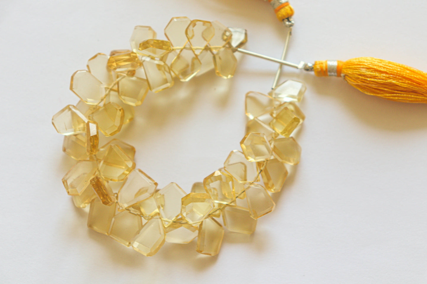Lemon Quartz gemstone slice cut beads Beadsforyourjewelry