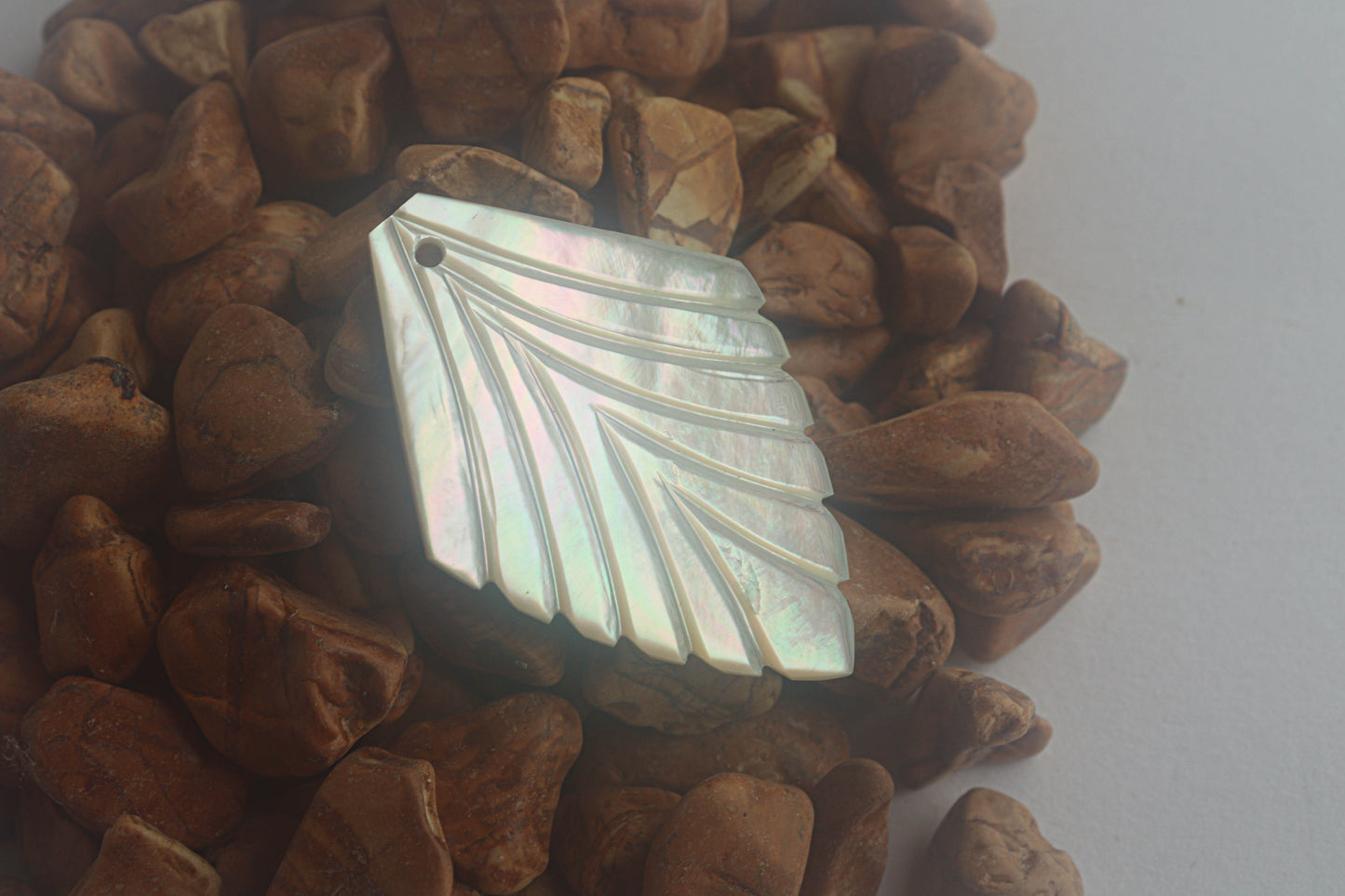 Mother of Pearl Carved Leaf Shape Beadsforyourjewelry