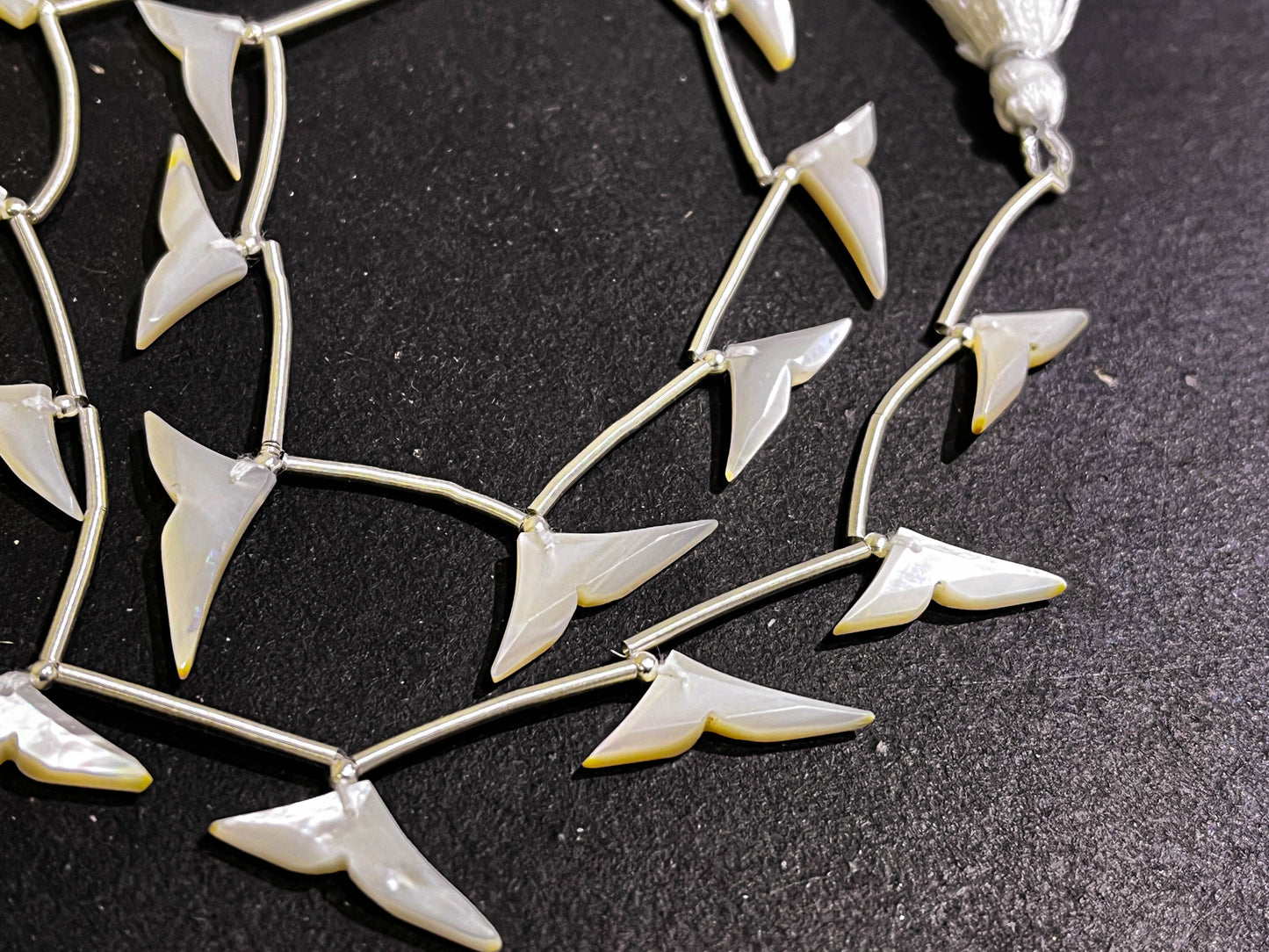 Mother of Pearl Faceted wings Shape Beads Beadsforyourjewelry