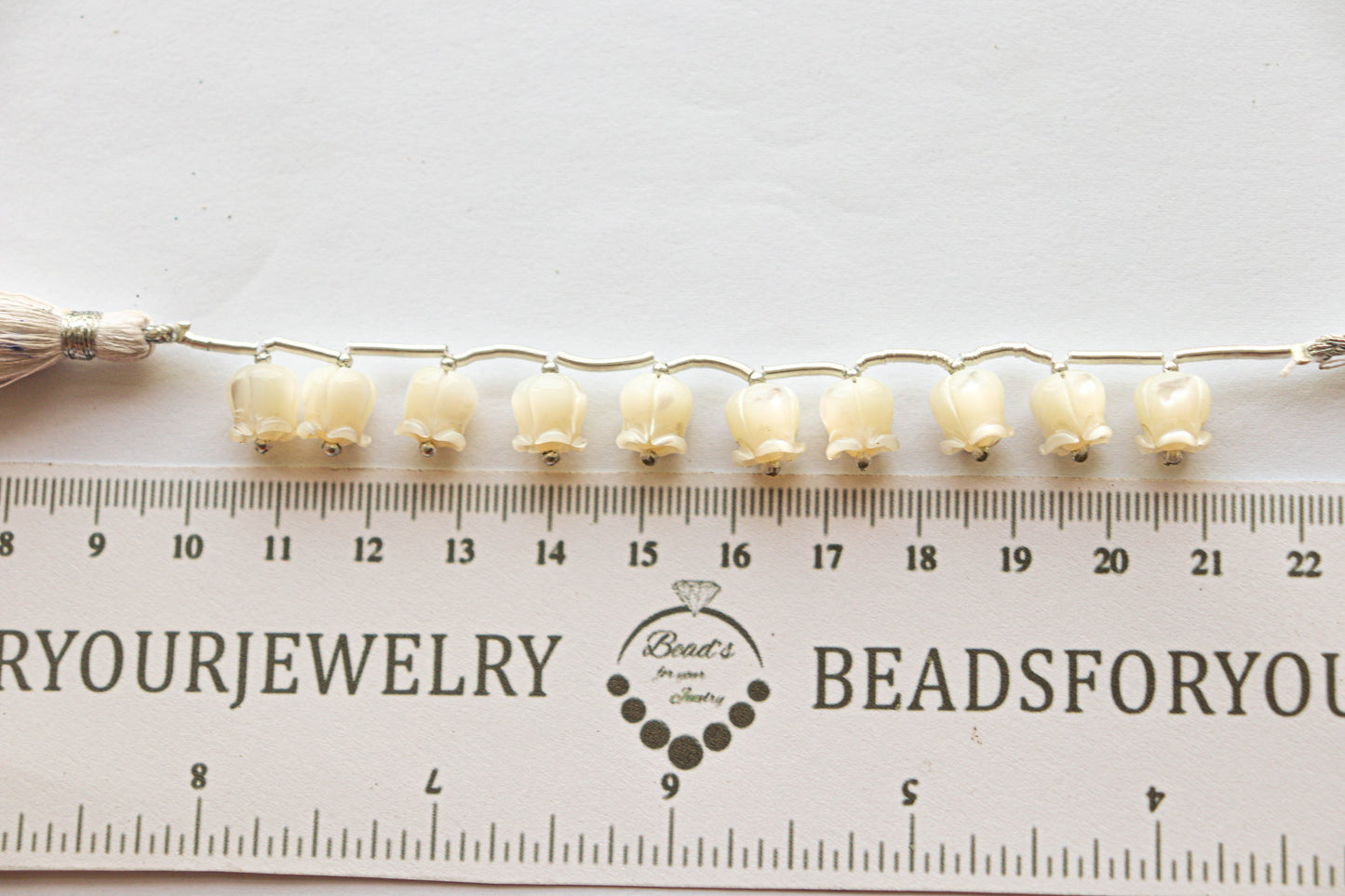 Mother of Pearl Flower Carved Beads | 8x8mm | 10 Pieces String | Center Drill | Natural Pearl | Beadsforyourjewellery Beadsforyourjewelry