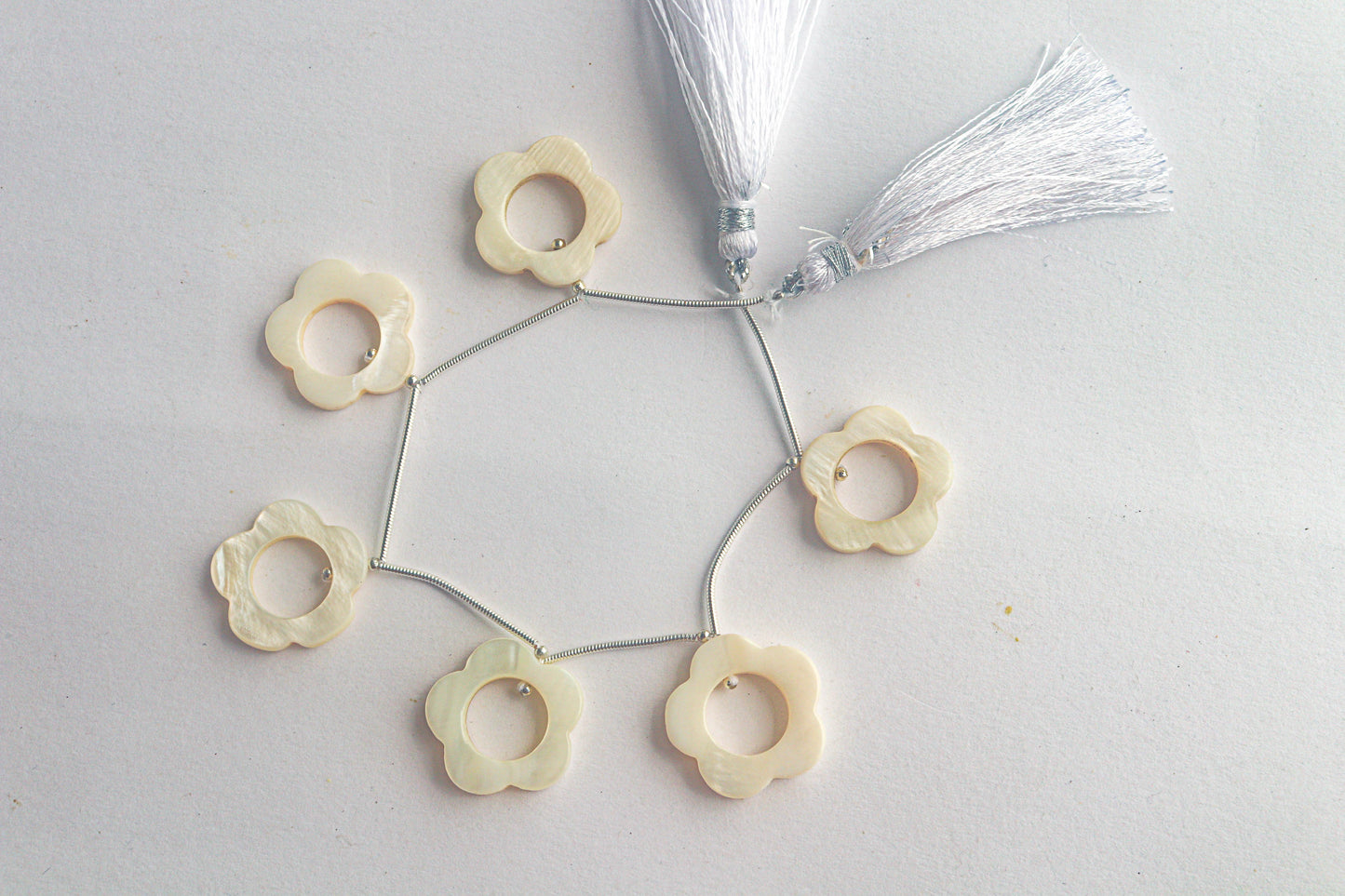 Mother of Pearl Flower Hoop Beads Beadsforyourjewelry
