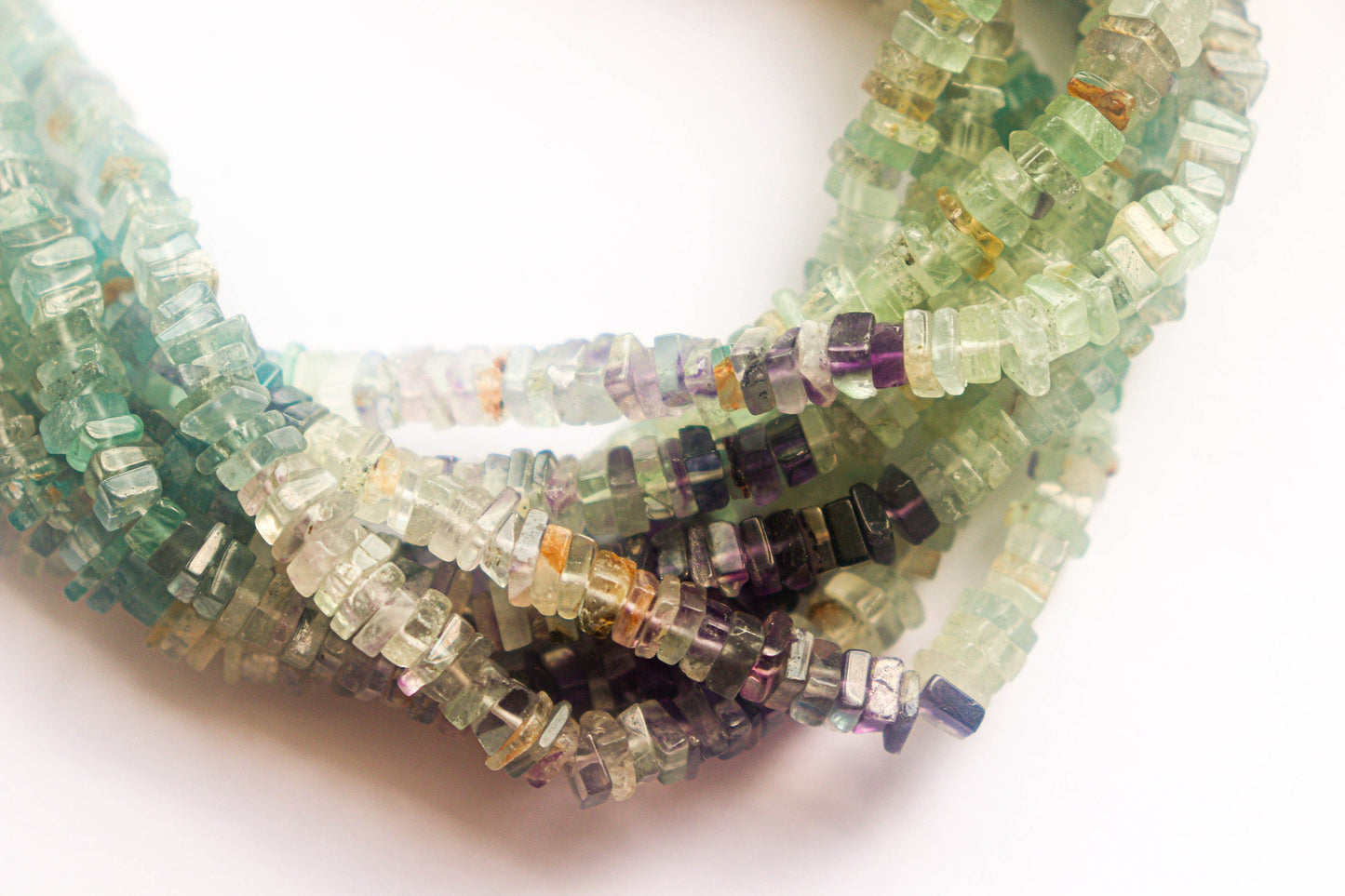 Multi Fluorite Beads Smooth Square Heishi Shape | 5x5mm | 16 Inch Full String | Natural Gemstone Beads for Jewelry making Beadsforyourjewelry