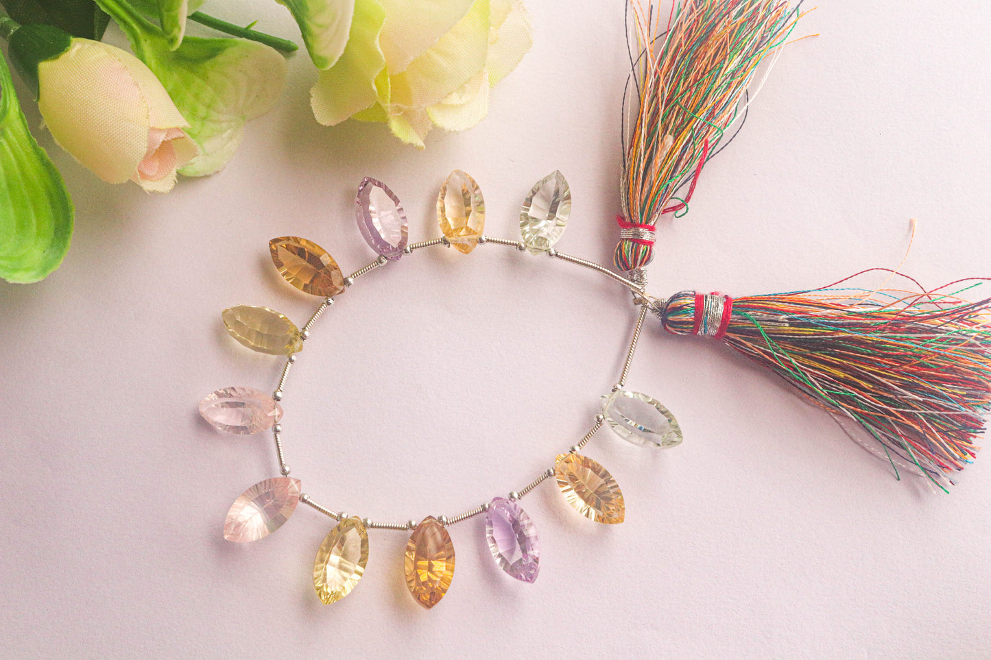 Multi Gemstone Concave cut Marquise Shape Beads Beadsforyourjewelry