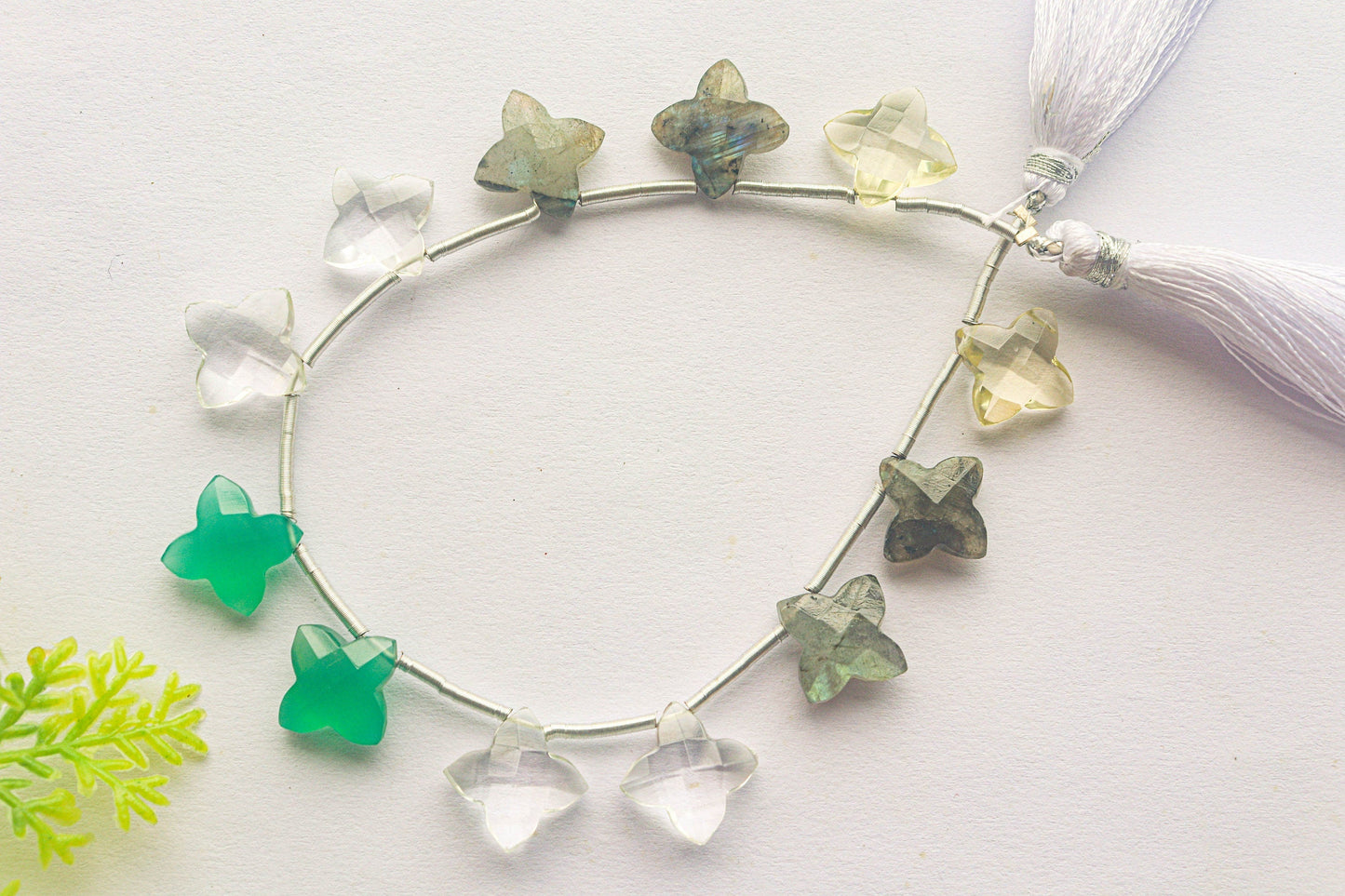 Multi Gemstone Fancy Faceted Flower Shape | 14x14mm | 12 Pieces | 8 inch String | Natural Gemstone | Beadsforyourjewellery Beadsforyourjewelry