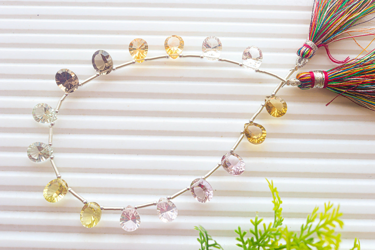 Multi Gemstone Pairs Pear and Oval Shape Concave Cut | 8x10mm | 5 inch | Side Drill | Natural Gemstone for Jewelry | Beadsforyourjewellery Beadsforyourjewelry