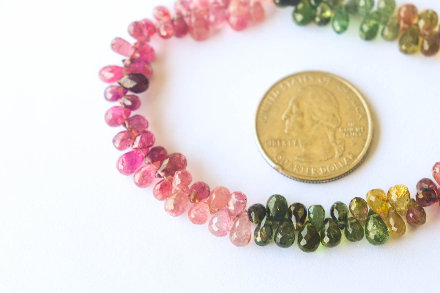 Multi Tourmaline Faceted Drops | 4x6mm | 8 Inch | 100 Pieces Beadsforyourjewelry