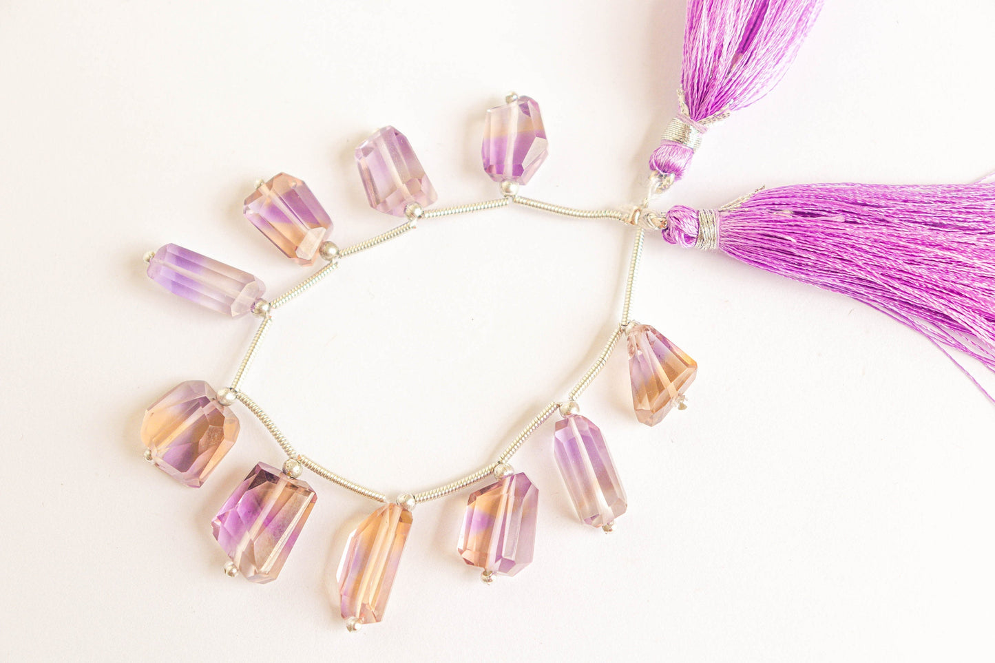 Natural Ametrine Beads Uneven Shape Faceted Tumbles | 8x12mm-10x14mm | 10 Pieces | 6 inch | High Quality Ametrine | Beadsforyourjewellery | BFYJ1114 Beadsforyourjewelry