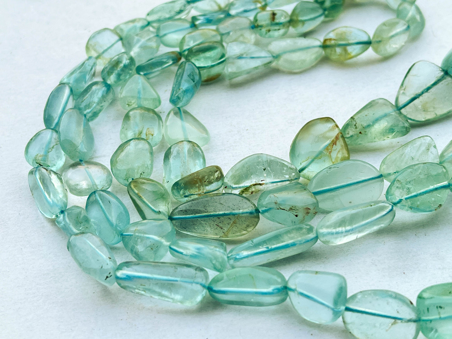 Natural Aquamarine (No Heat, No Treat) Smooth Nuggets Shape Beads Beadsforyourjewelry