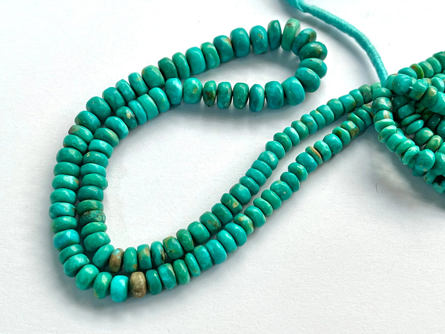 Natural Arizona Turquoise smooth rondelle beads Beadsforyourjewelry