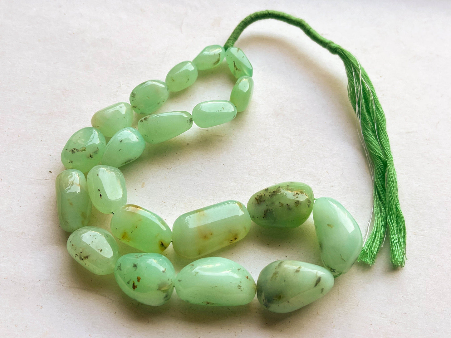 Natural Chrysoprase Smooth Tumble Shape Beads Beadsforyourjewelry